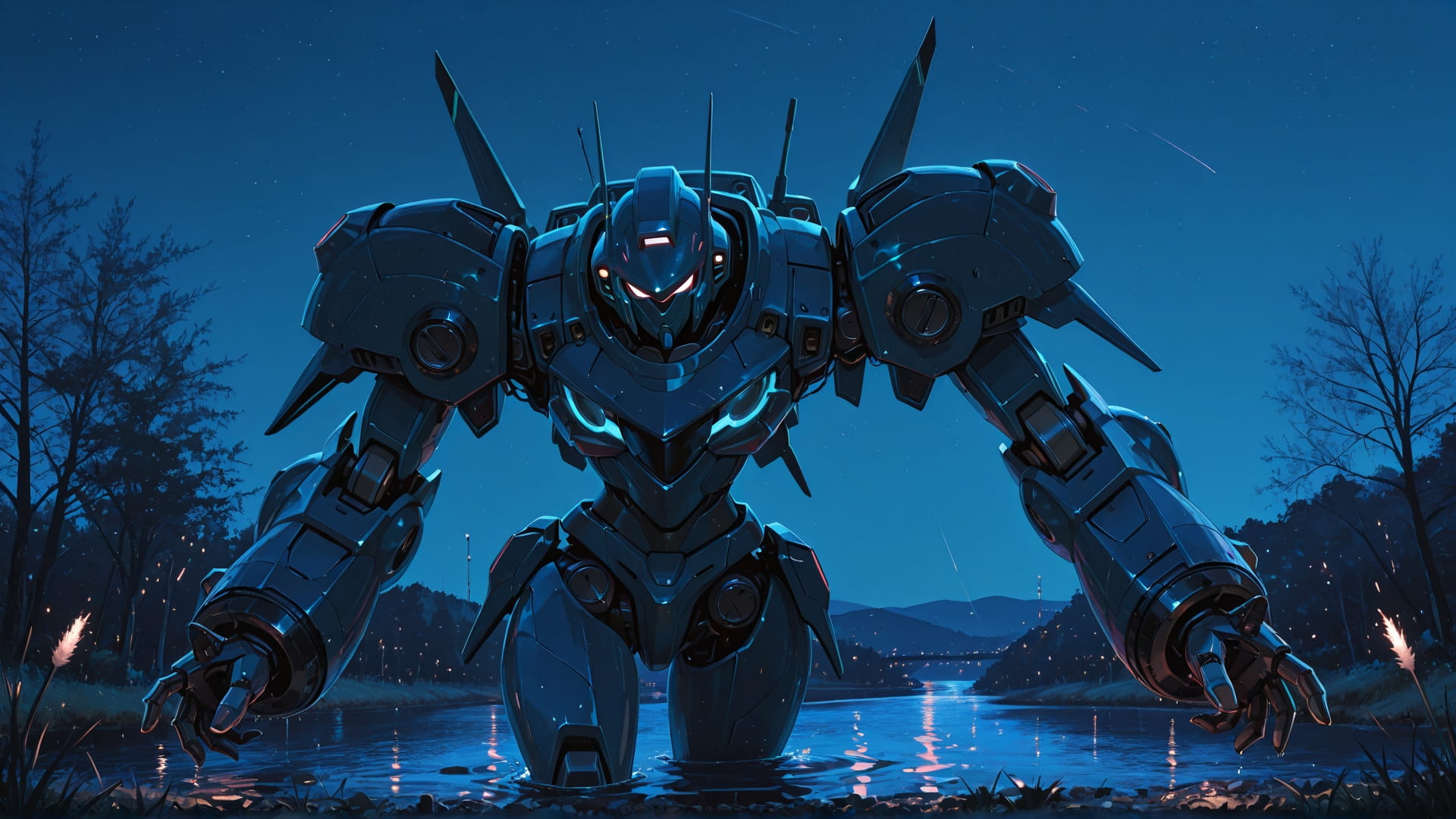 Blue Night Sea Ragebait smartphone wallpaper free download, vertical 16:9 format, Blue, Night, Sea, Spring