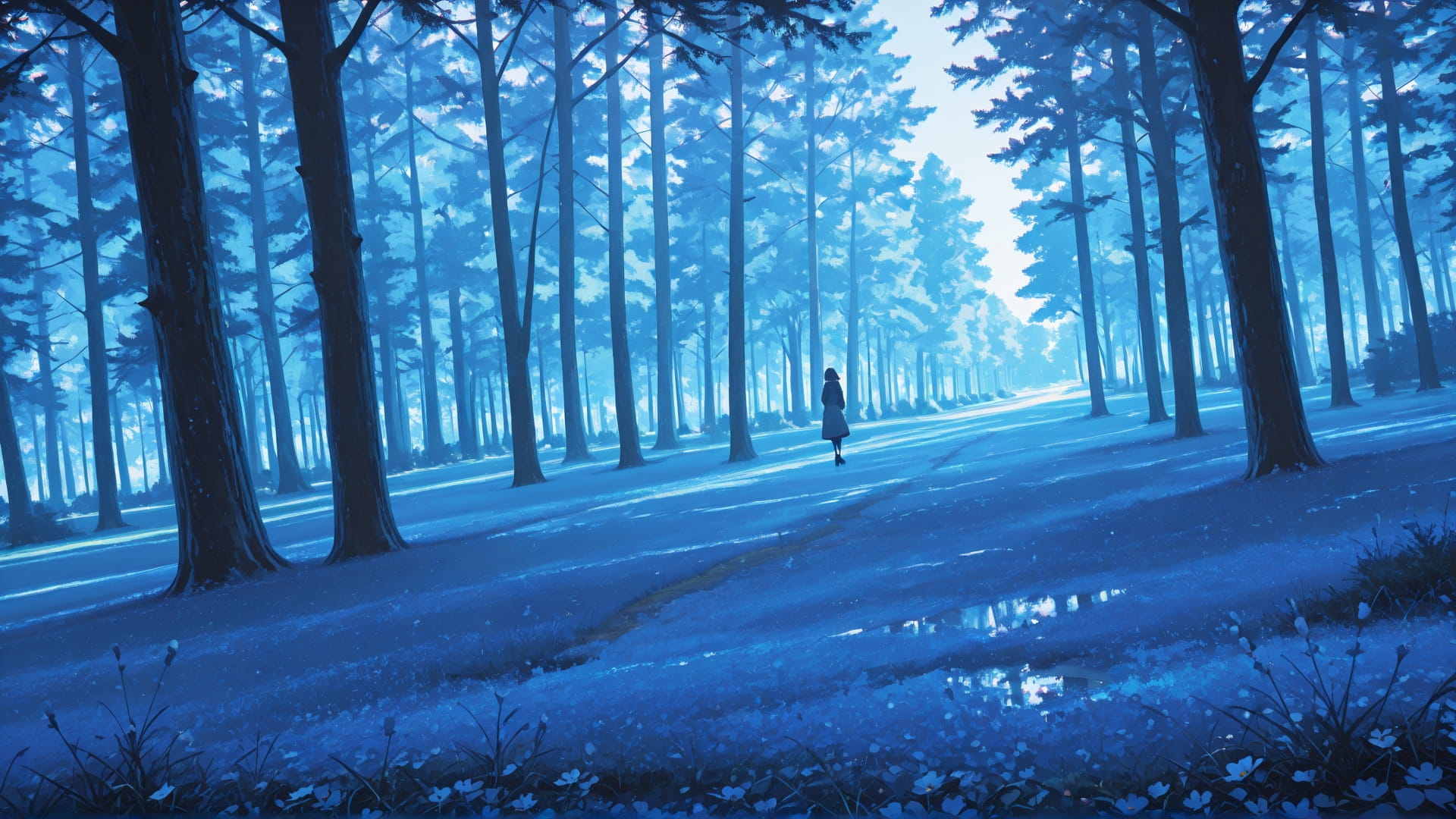 Blue Afternoon Nature RealityWarp smartphone wallpaper free download, vertical 16:9 format, Blue, Afternoon, Nature, Spring 001