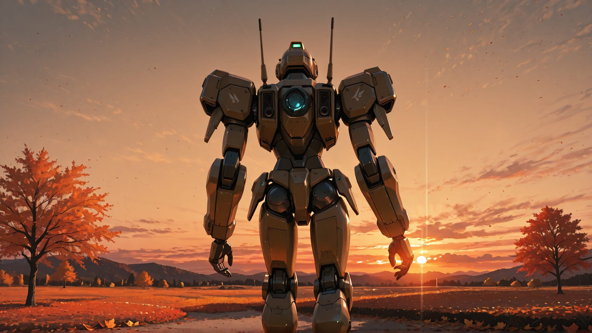 Brown Sunset Sky RealityWarp smartphone wallpaper free download, vertical 16:9 format, Brown, Sunset, Sky, Autumn