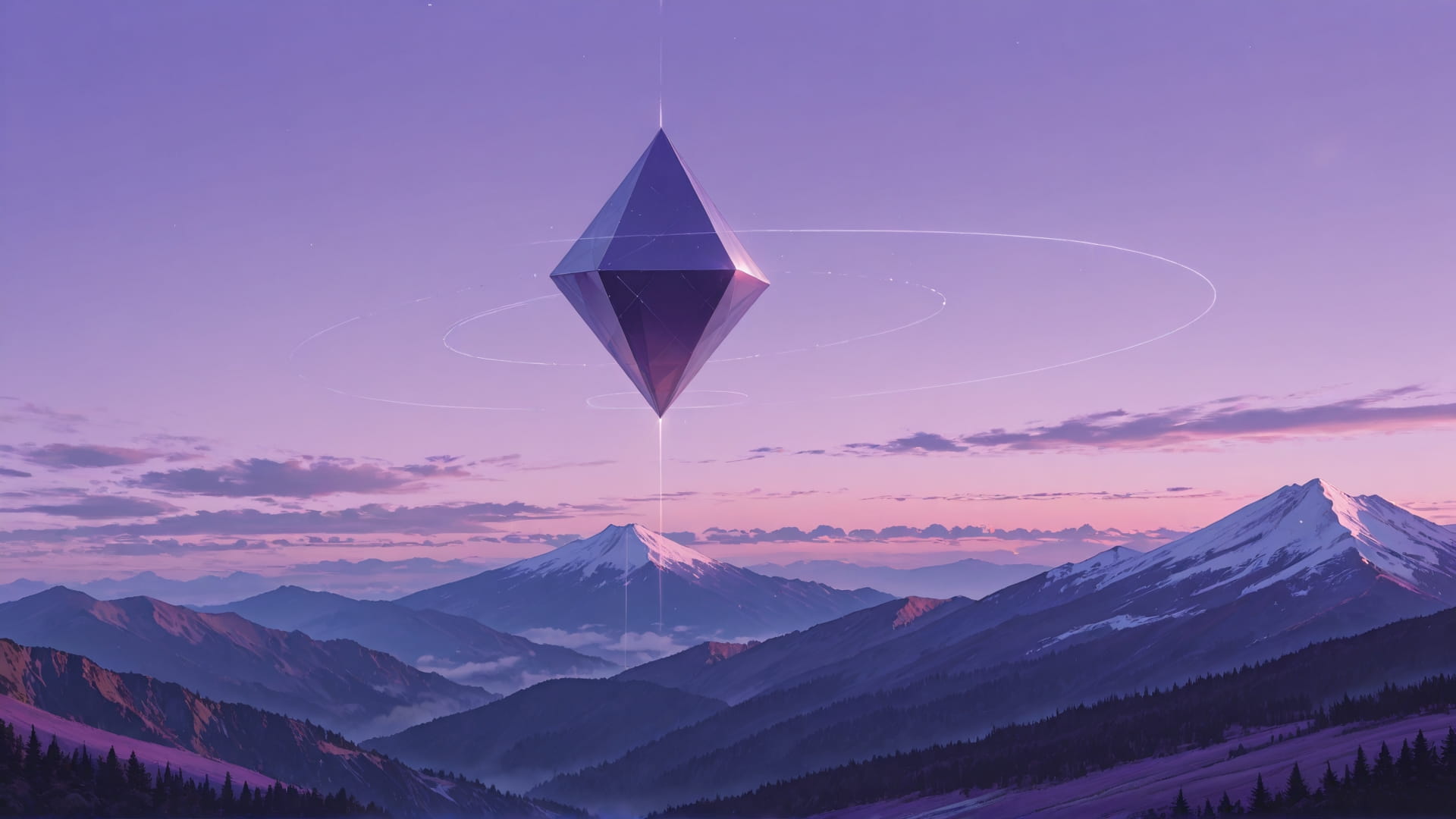 Purple Afternoon Mountain RealityWarp smartphone wallpaper free download, vertical 16:9 format, Purple, Afternoon, Mountain, Summer 001