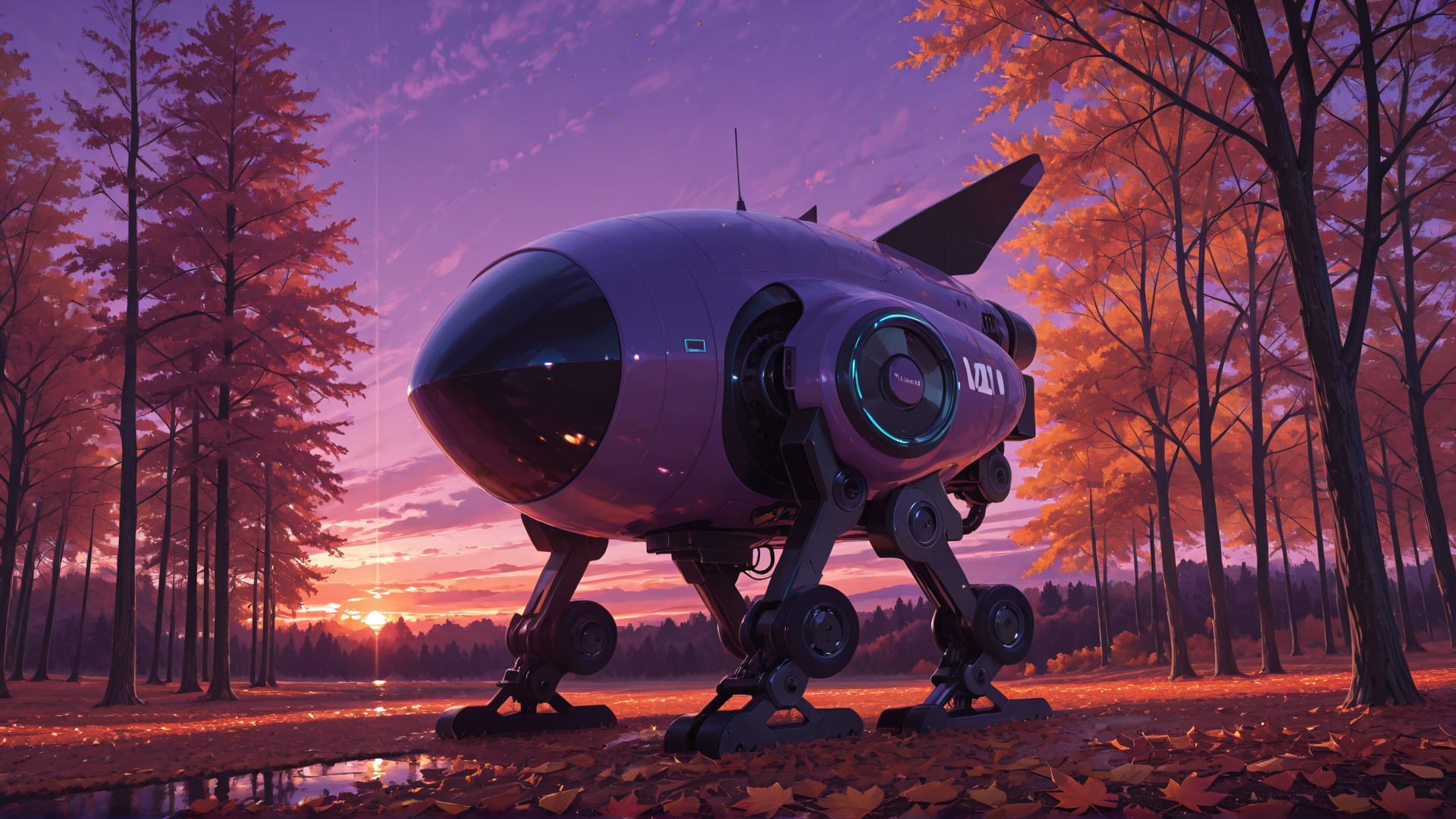 Purple Sunset Nature RealityWarp smartphone wallpaper free download, vertical 16:9 format, Purple, Sunset, Nature, Autumn