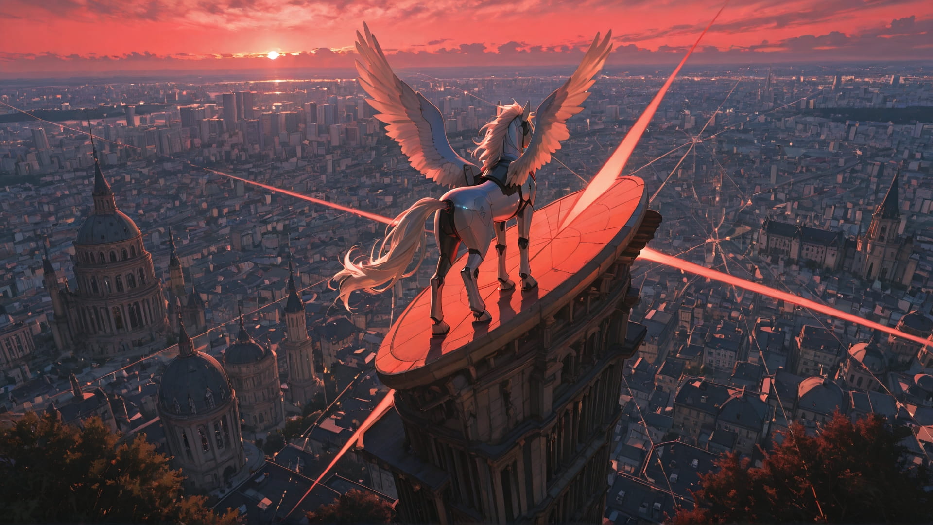 Red Afternoon City RealityWarp smartphone wallpaper free download, vertical 16:9 format, Red, Afternoon, City, Spring