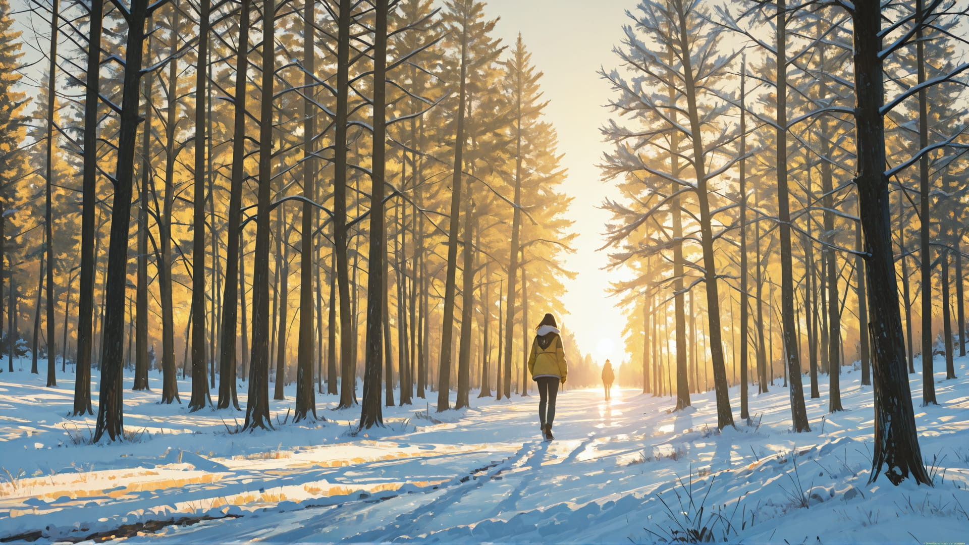 Yellow Afternoon Nature RealityWarp smartphone wallpaper free download, vertical 16:9 format, Yellow, Afternoon, Nature, Winter 001