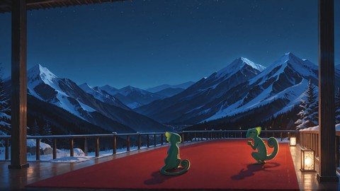 Blue Night Mountain RedCarpet smartphone wallpaper free download, vertical 9:16 format, Blue, Night, Mountain, Winter