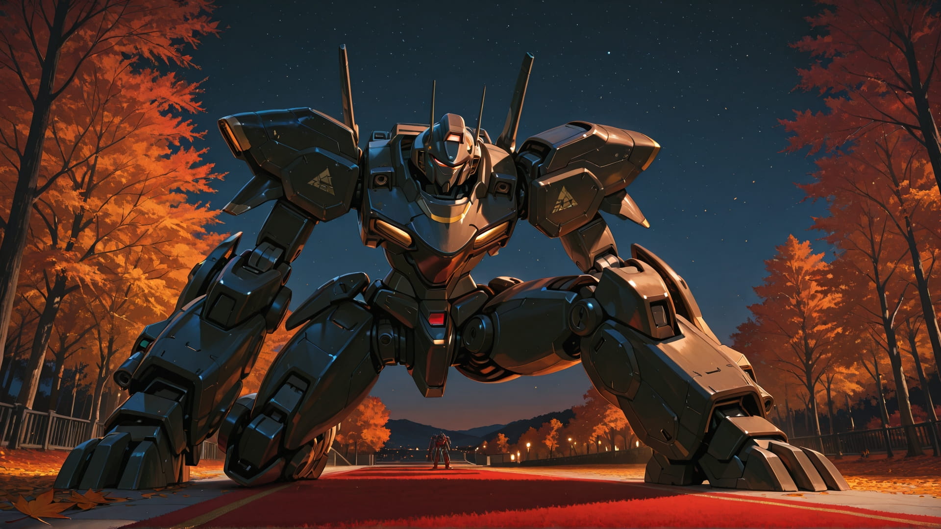 Orange Night Sky RedCarpet smartphone wallpaper free download, vertical 16:9 format, Orange, Night, Sky, Autumn