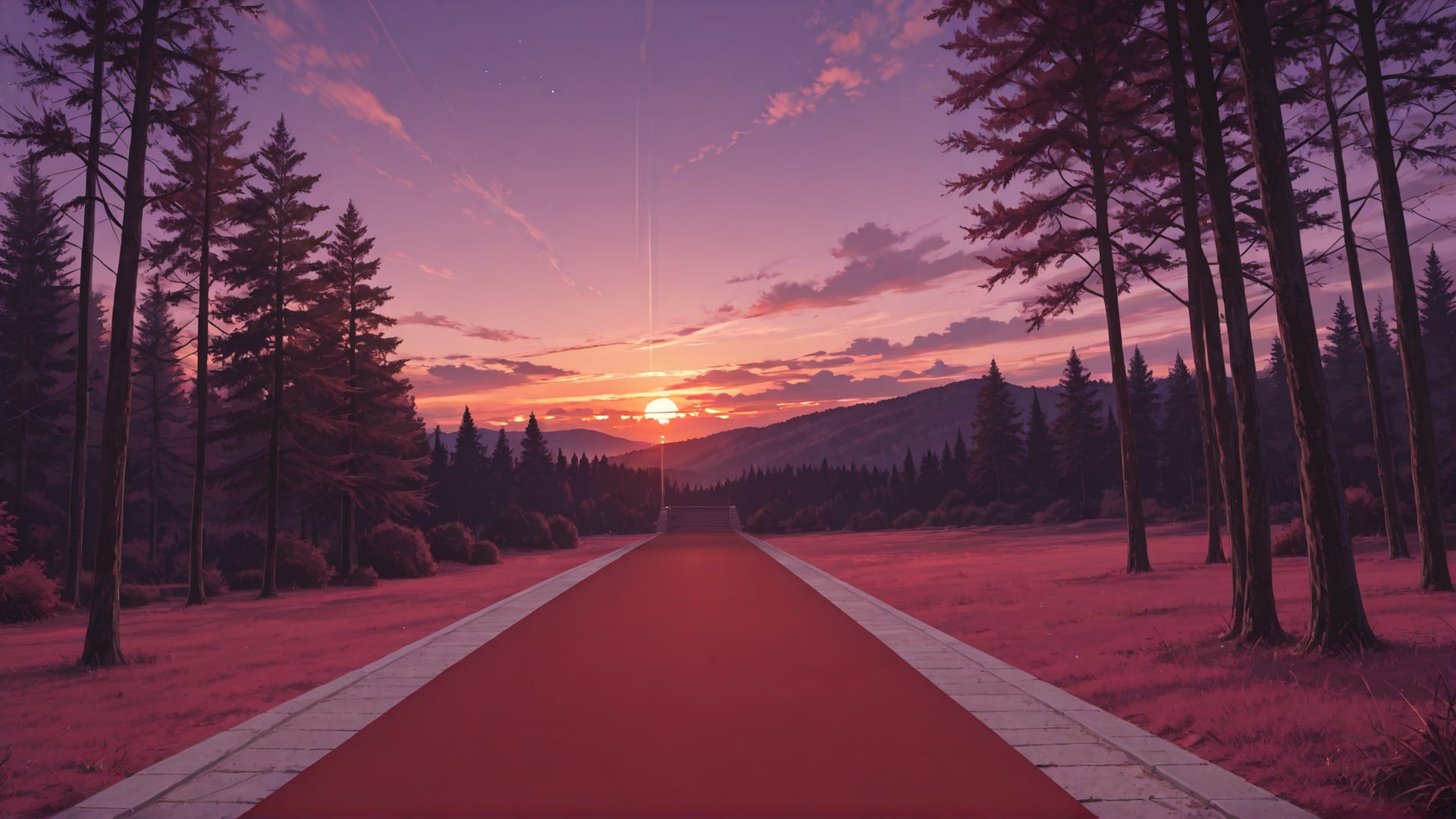 Purple Sunset Nature RedCarpet smartphone wallpaper free download, vertical 9:16 format, Purple, Sunset, Nature, Summer 001