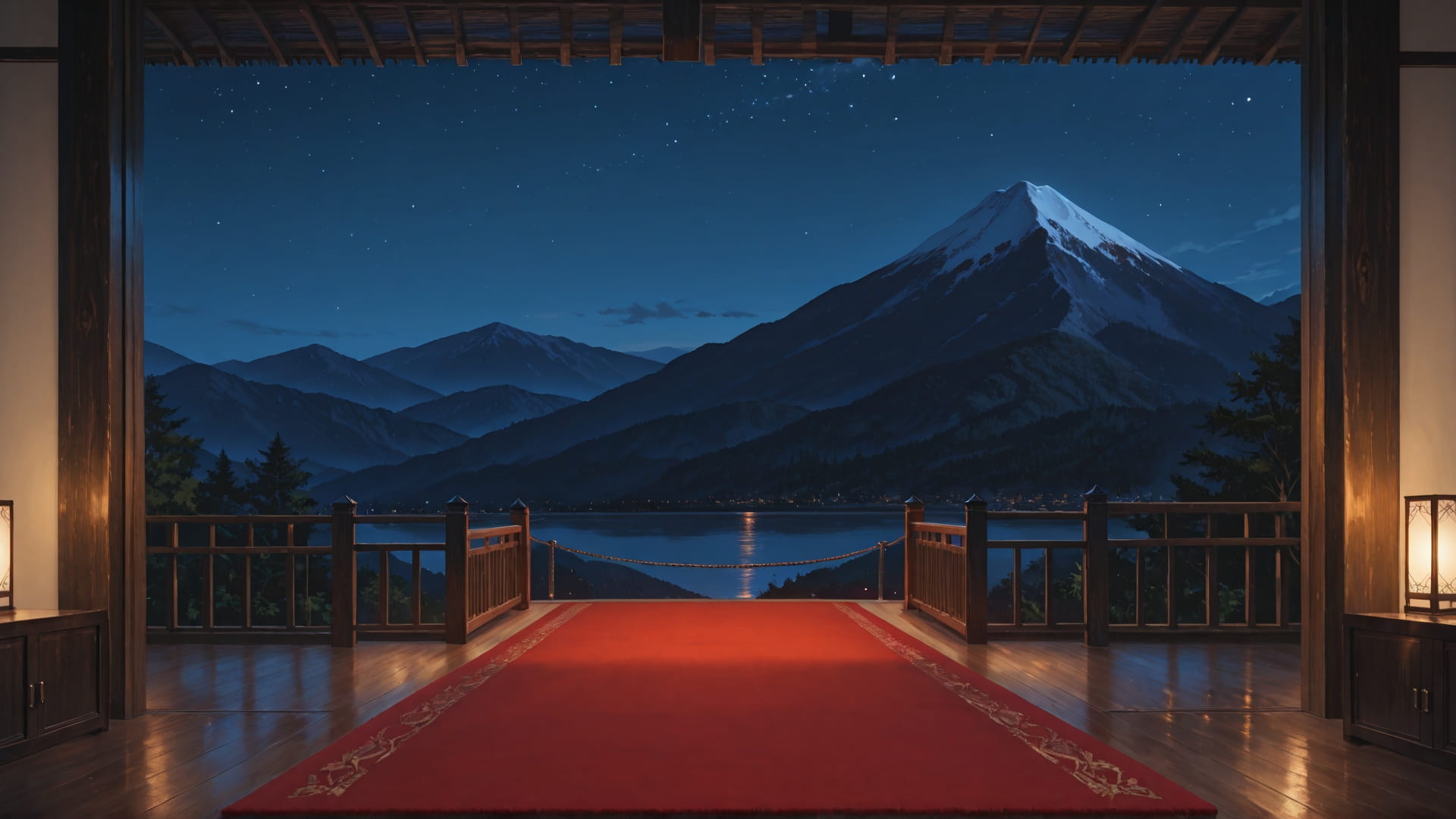 Red Night Mountain RedCarpet smartphone wallpaper free download, vertical 16:9 format, Red, Night, Mountain, Summer