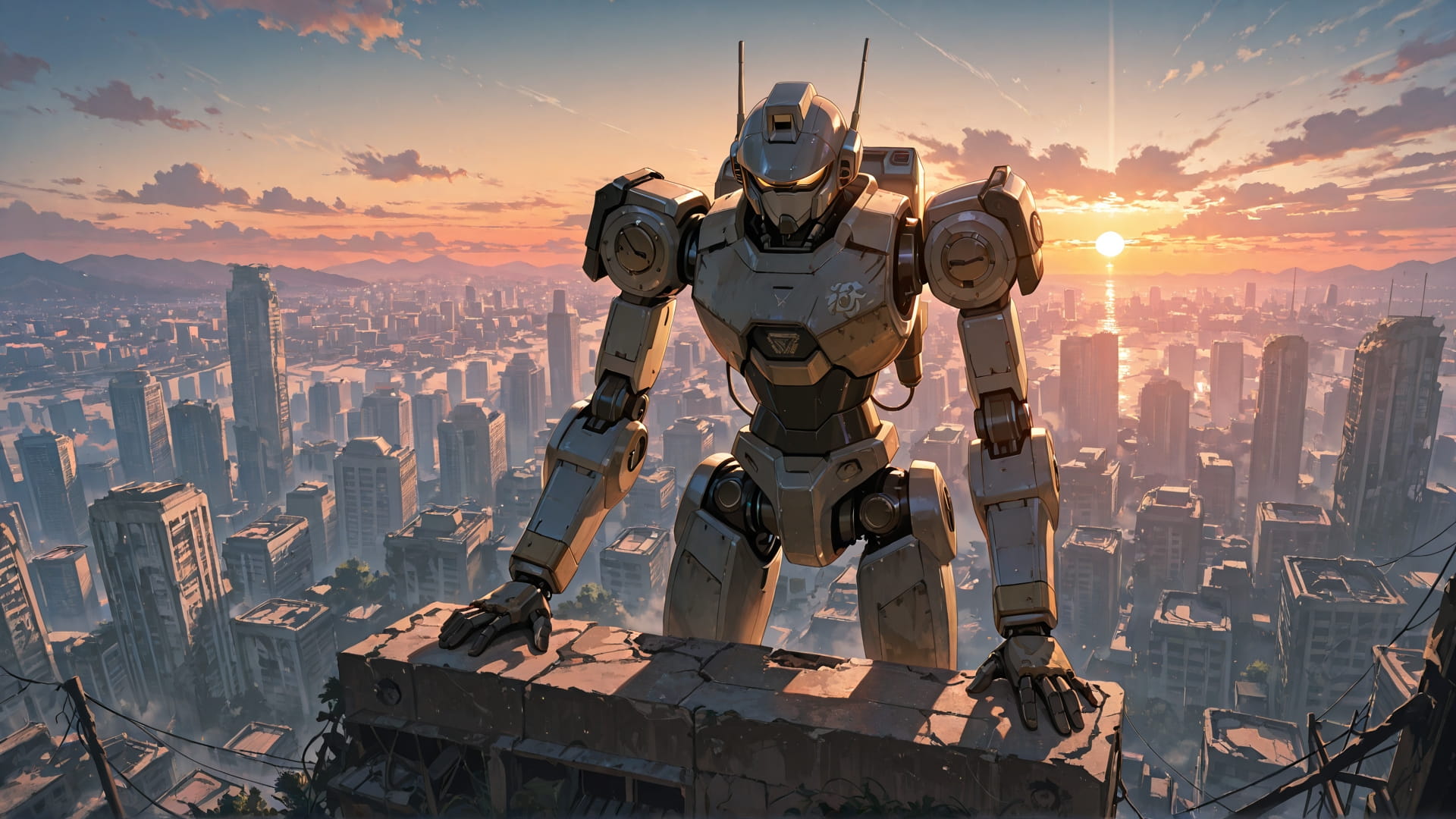 Brown Sunset City Ruins smartphone wallpaper free download, vertical 16:9 format, Brown, Sunset, City, Summer