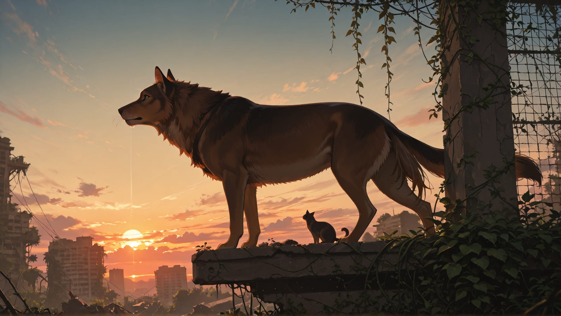 Brown Sunset Sky Ruins smartphone wallpaper free download, vertical 16:9 format, Brown, Sunset, Sky, Summer