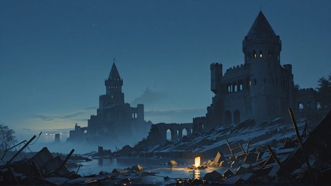 Yellow Night Sky Ruins smartphone wallpaper free download, vertical 9:16 format, Yellow, Night, Sky, Summer 001