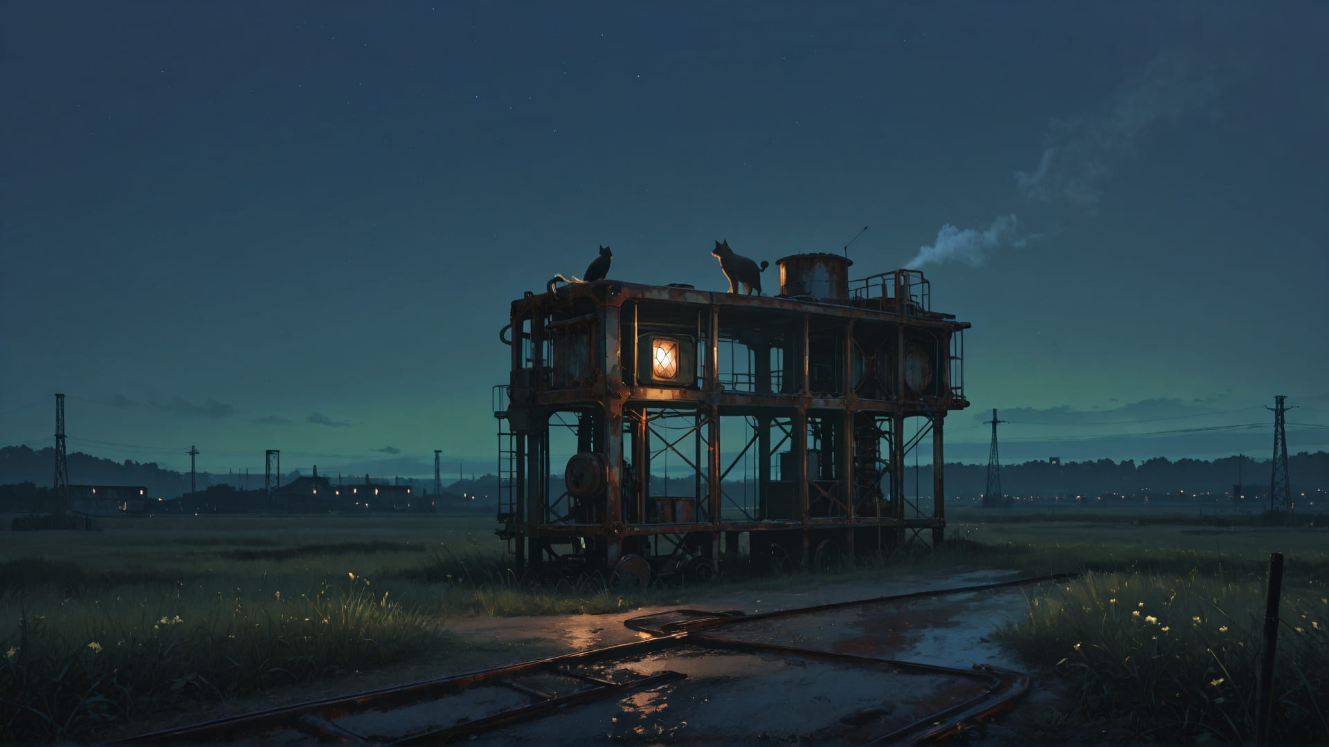 Green Night Sky Rust smartphone wallpaper free download, vertical 16:9 format, Green, Night, Sky, Spring