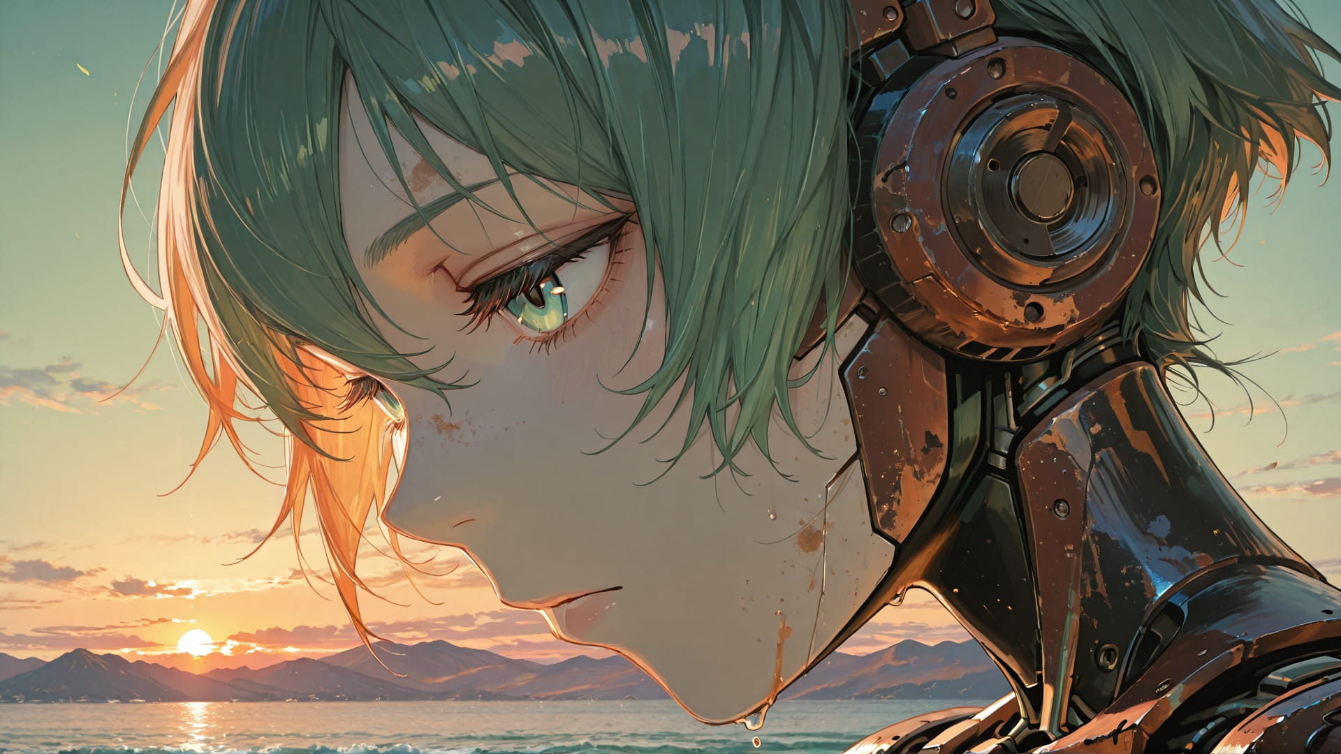 Green Sunset Mountain Rust smartphone wallpaper free download, vertical 16:9 format, Green, Sunset, Mountain, Autumn