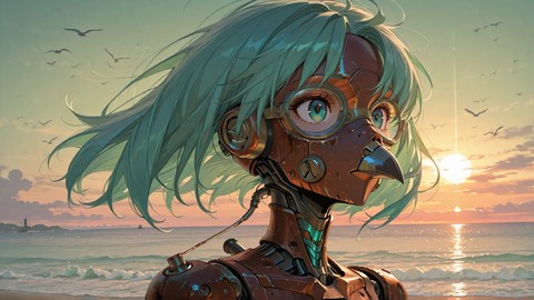 Green Sunset Sea Rust smartphone wallpaper free download, vertical 9:16 format, Green, Sunset, Sea, Spring