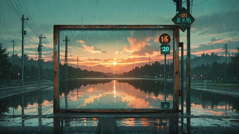 Green Sunset Sea Rust smartphone wallpaper free download, vertical 9:16 format, Green, Sunset, Sea, Spring 001