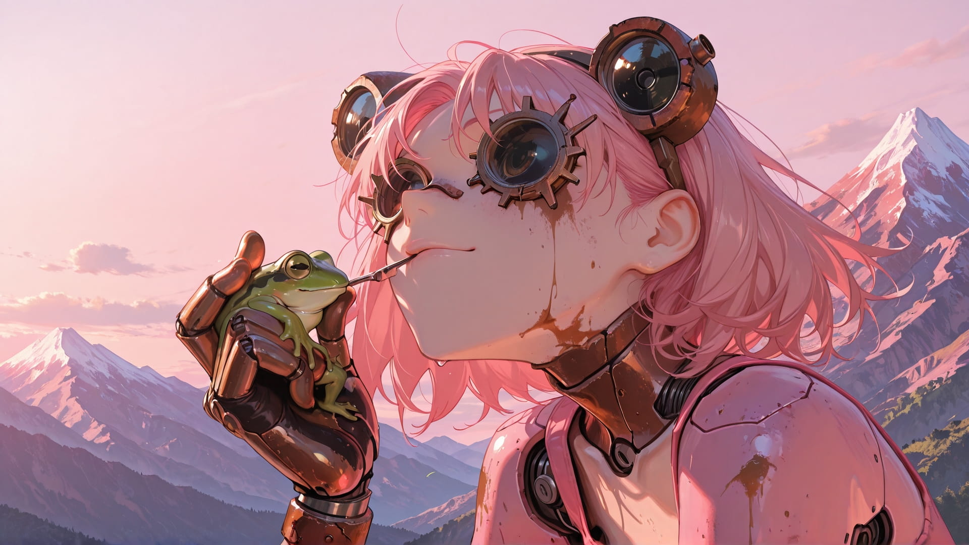 Pink Afternoon Mountain Rust smartphone wallpaper free download, vertical 16:9 format, Pink, Afternoon, Mountain, Summer