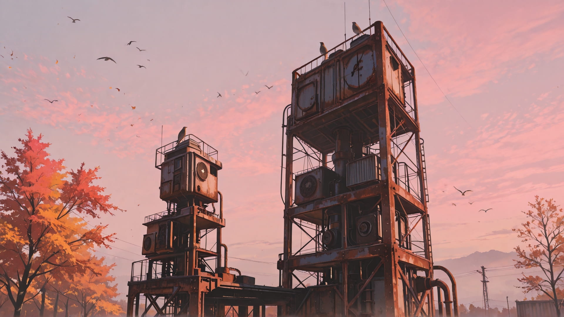 Pink Afternoon Sky Rust smartphone wallpaper free download, vertical 16:9 format, Pink, Afternoon, Sky, Autumn