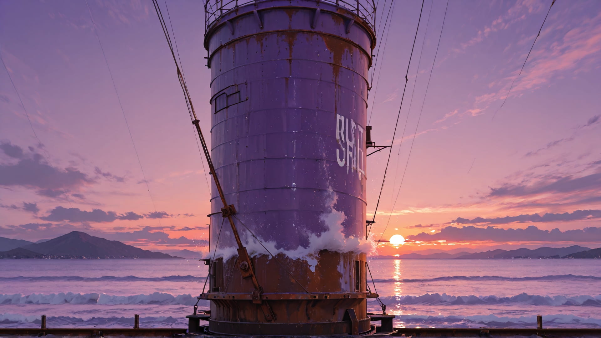 Purple Sunset Mountain Rust smartphone wallpaper free download, vertical 16:9 format, Purple, Sunset, Mountain, Summer 001