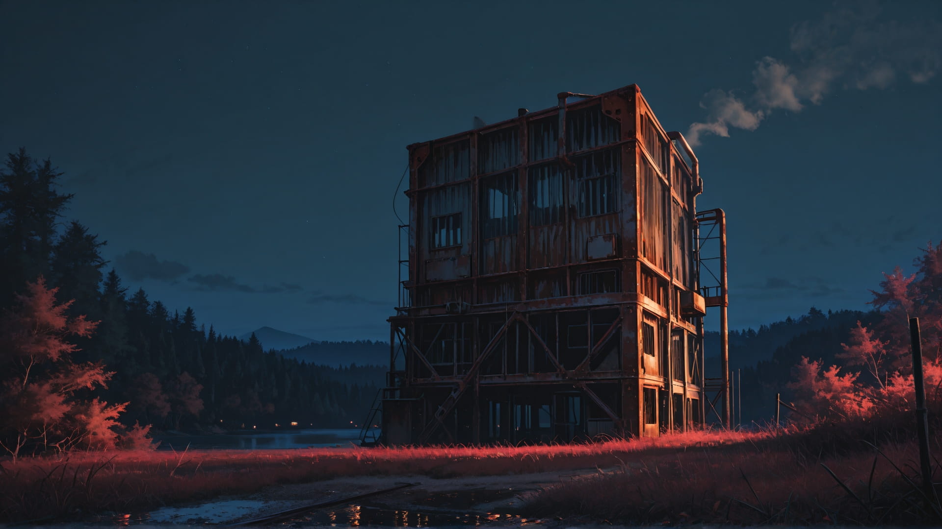 Red Night Nature Rust smartphone wallpaper free download, vertical 16:9 format, Red, Night, Nature, Summer 001