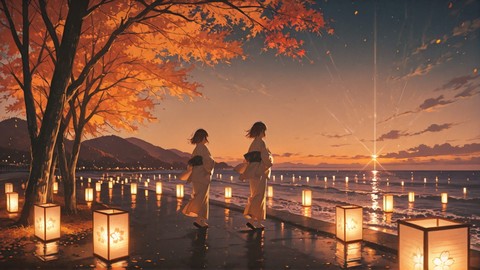 Brown Afternoon Sea Sakura smartphone wallpaper free download, vertical 9:16 format, Brown, Afternoon, Sea, Autumn 001