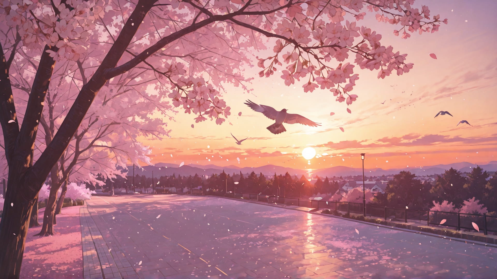 Orange Afternoon Nature Sakura smartphone wallpaper free download, vertical 16:9 format, Orange, Afternoon, Nature, Summer