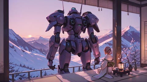 Purple Afternoon Mountain Sakura smartphone wallpaper free download, vertical 9:16 format, Purple, Afternoon, Mountain, Winter