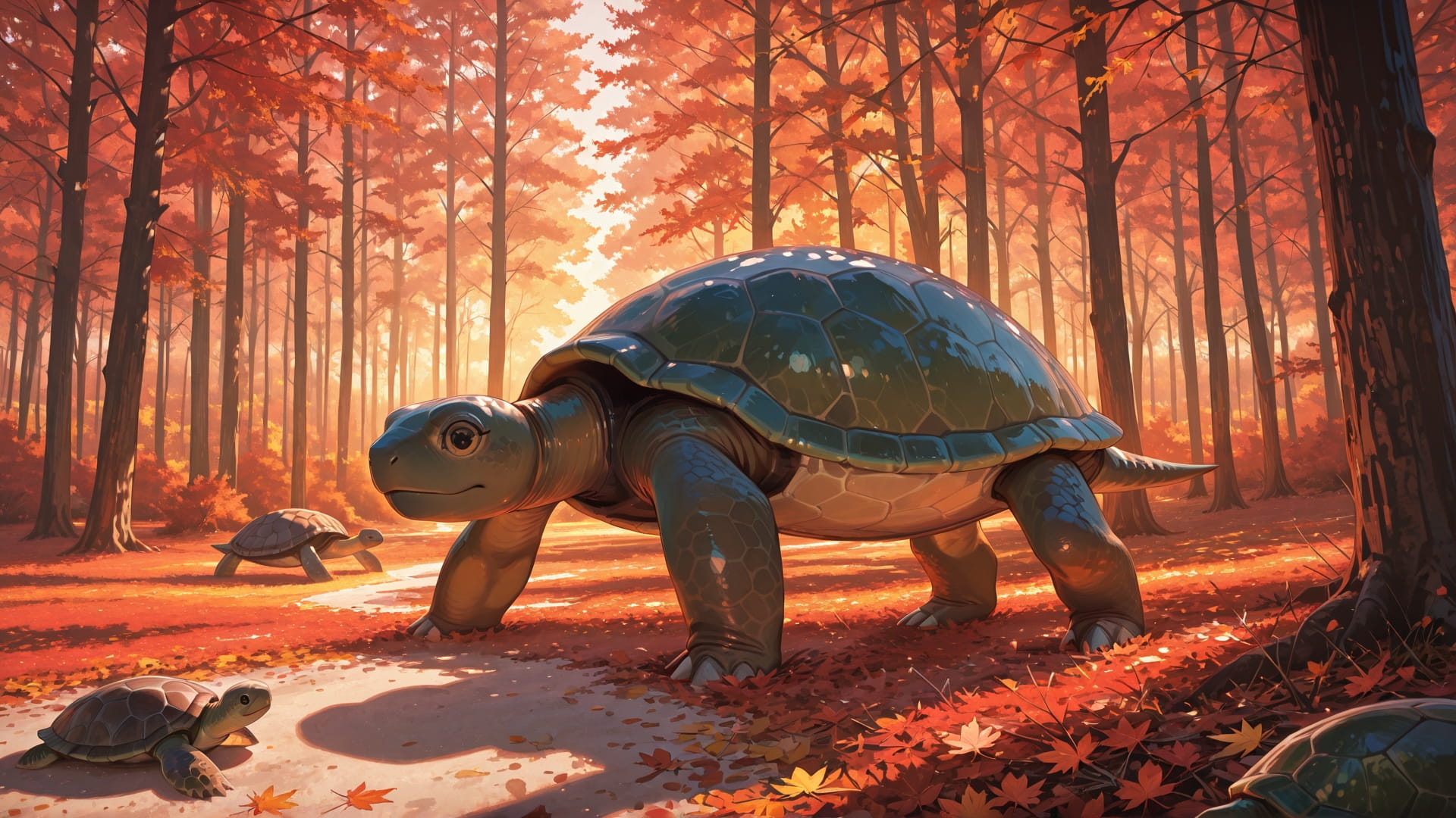 Red Afternoon Nature Sakura smartphone wallpaper free download, vertical 16:9 format, Red, Afternoon, Nature, Autumn