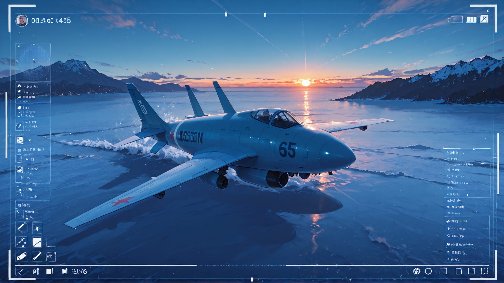 Blue Sunset Sea SpaceXIPO smartphone wallpaper free download, vertical 16:9 format, Blue, Sunset, Sea, Winter