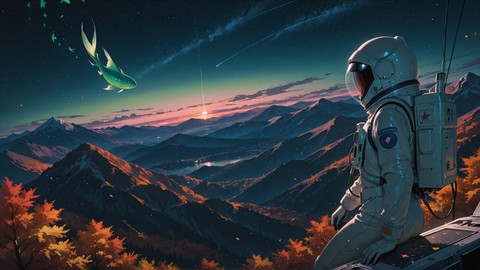 Green Night Mountain SpaceXIPO smartphone wallpaper free download, vertical 9:16 format, Green, Night, Mountain, Autumn