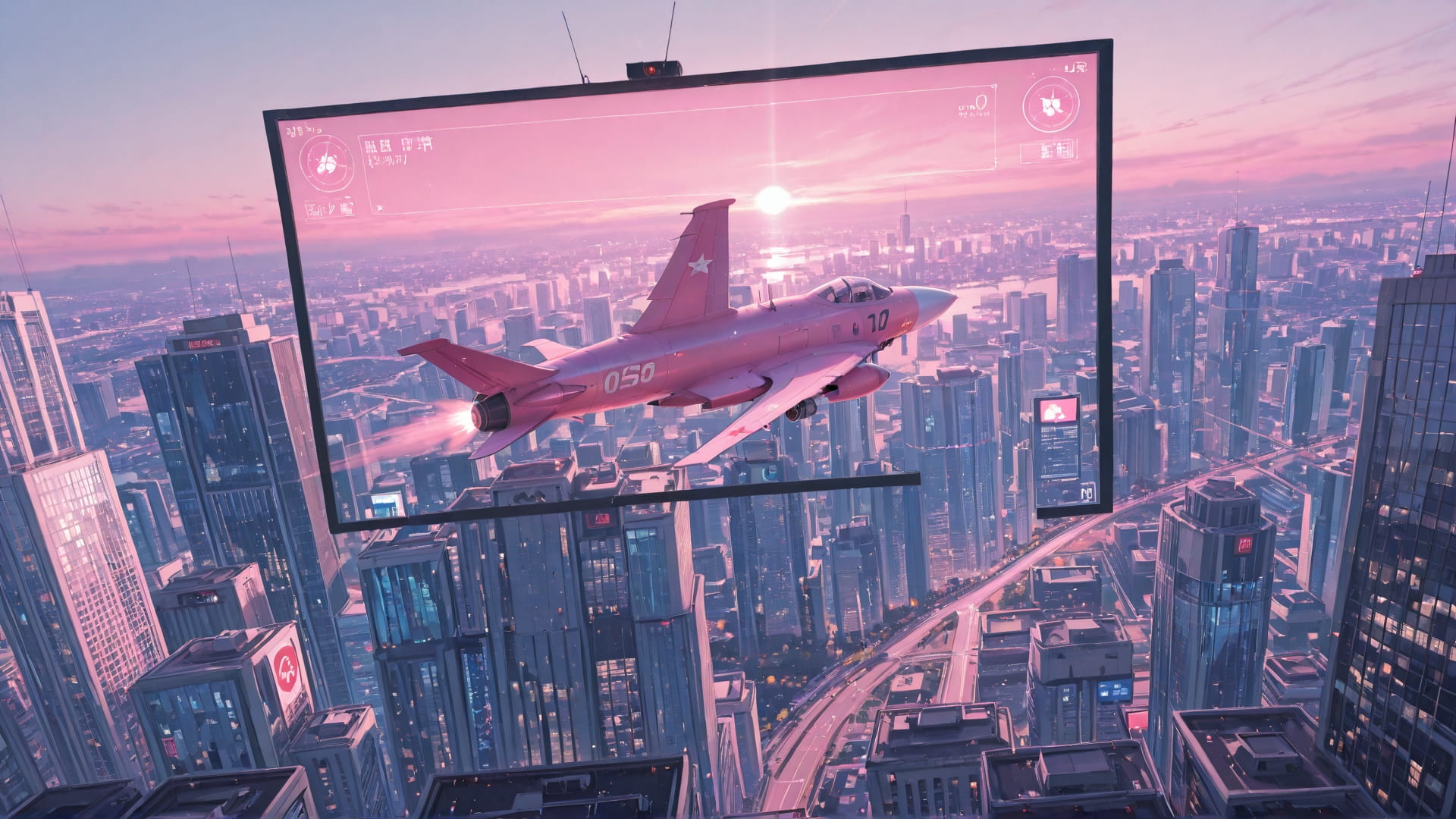 Pink Afternoon City SpaceXIPO smartphone wallpaper free download, vertical 16:9 format, Pink, Afternoon, City, Spring 001