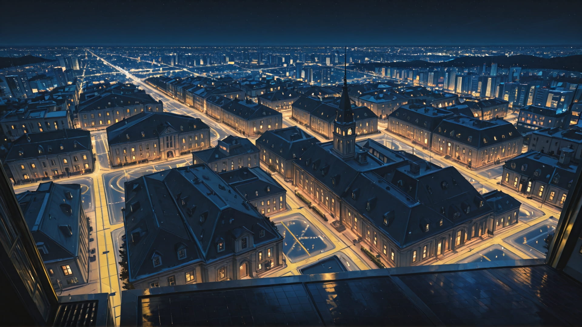 Yellow Night City SpaceXIPO smartphone wallpaper free download, vertical 16:9 format, Yellow, Night, City, Winter 001