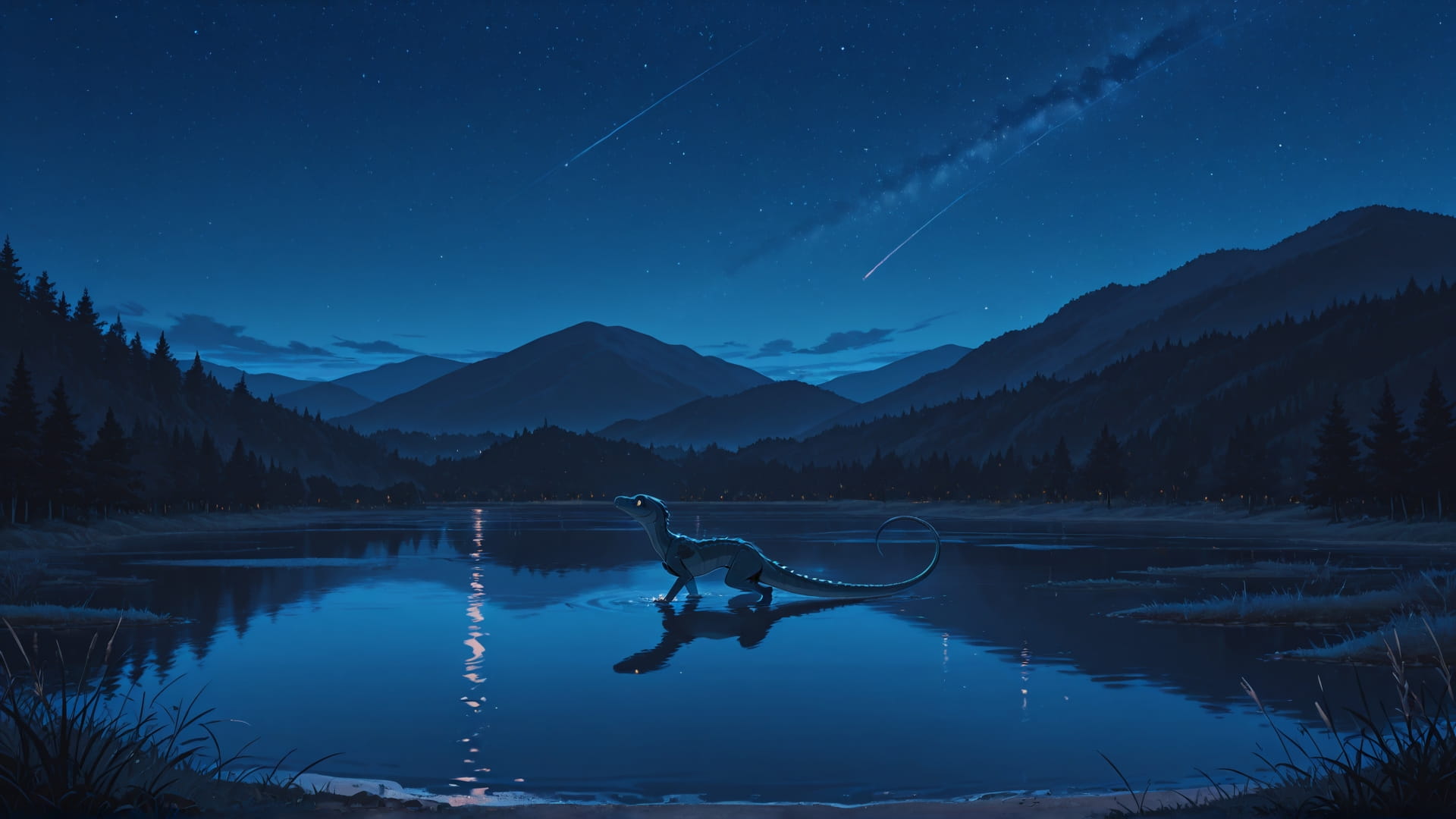 Blue Night Sea StarrySky smartphone wallpaper free download, vertical 16:9 format, Blue, Night, Sea, Spring