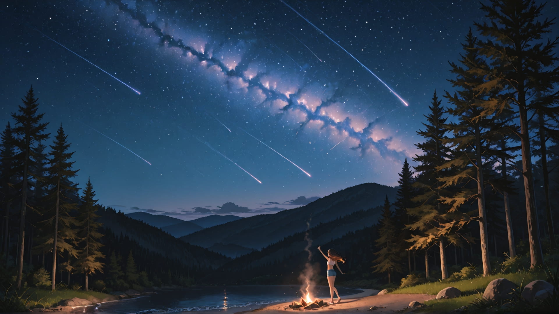 Brown Night Nature StarrySky smartphone wallpaper free download, vertical 9:16 format, Brown, Night, Nature, Summer 001