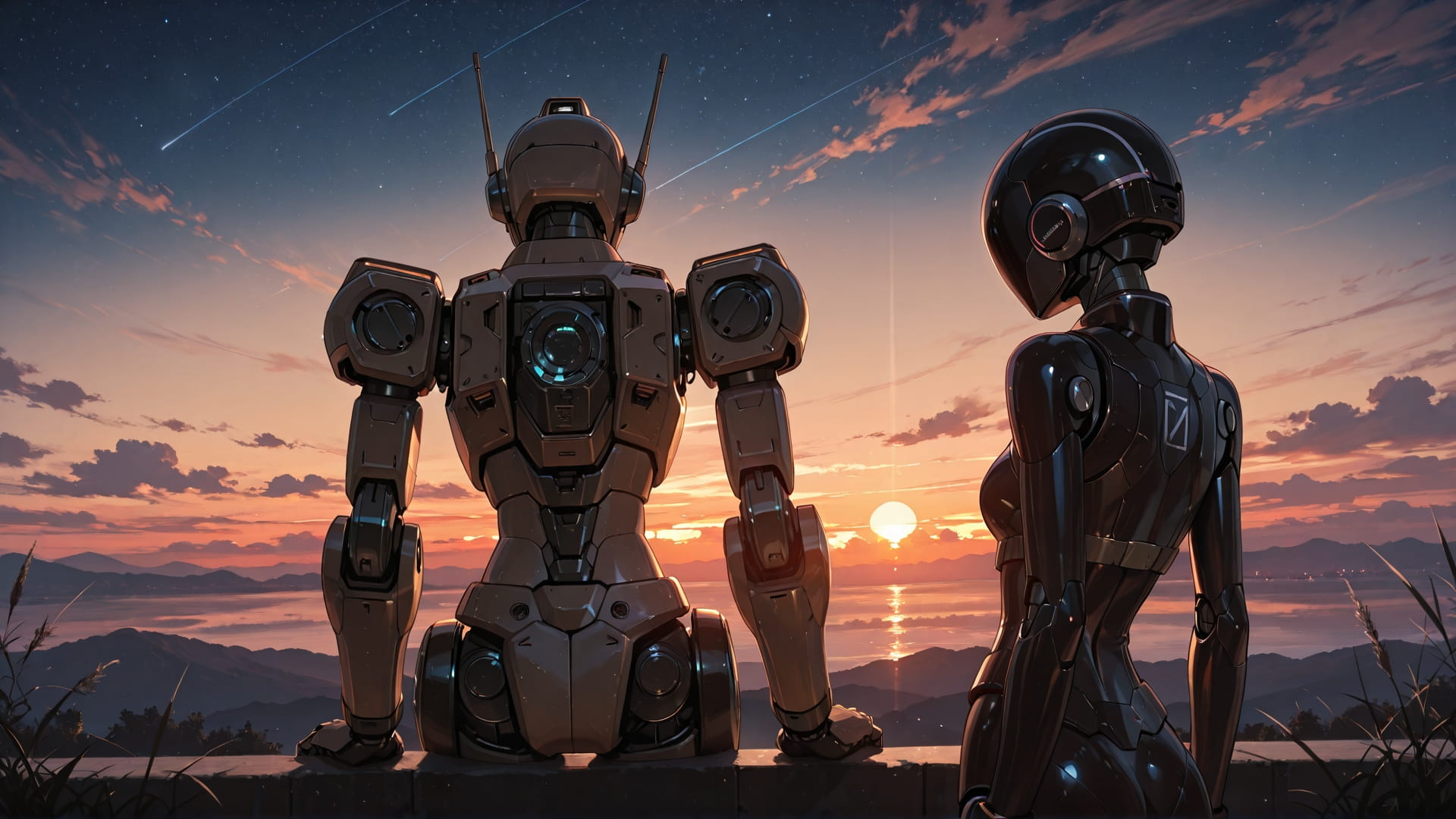 Brown Sunset Sky StarrySky smartphone wallpaper free download, vertical 16:9 format, Brown, Sunset, Sky, Summer