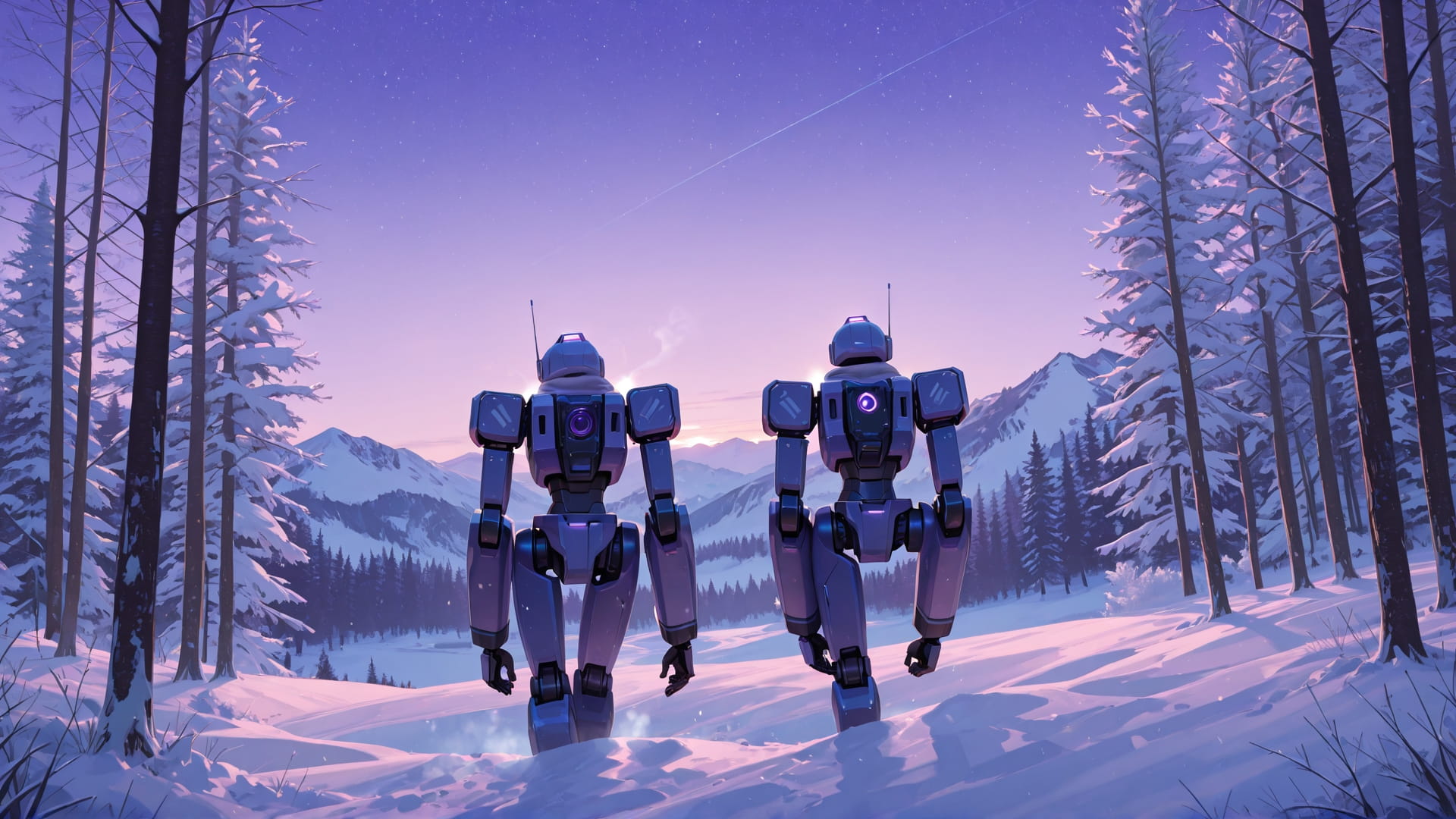 Purple Afternoon Nature StarrySky smartphone wallpaper free download, vertical 16:9 format, Purple, Afternoon, Nature, Winter