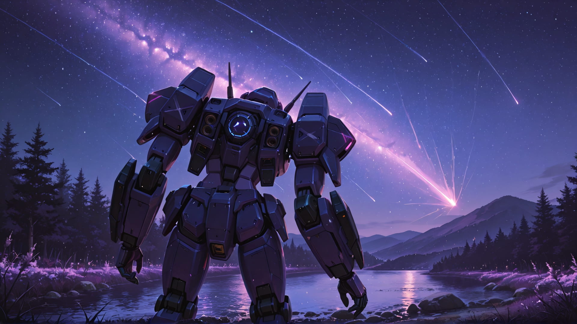 Purple Night Sea StarrySky smartphone wallpaper free download, vertical 16:9 format, Purple, Night, Sea, Spring