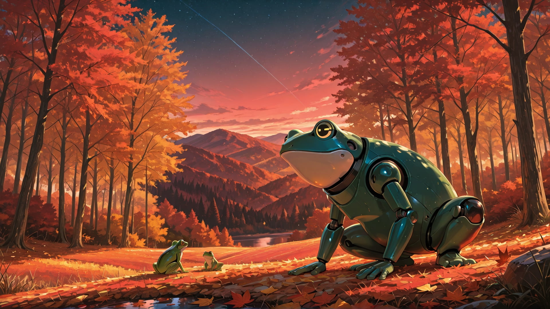 Red Afternoon Nature StarrySky smartphone wallpaper free download, vertical 16:9 format, Red, Afternoon, Nature, Autumn