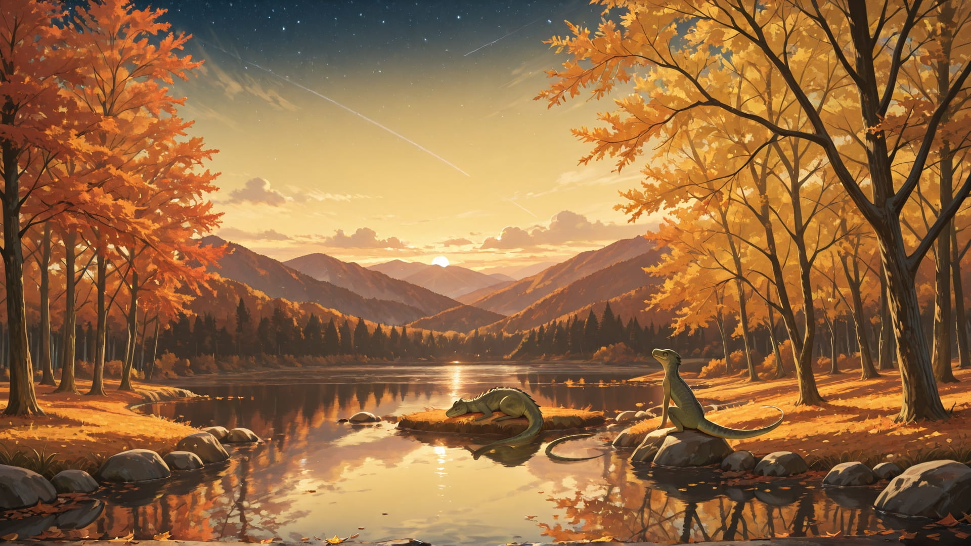 Yellow Afternoon Sea StarrySky smartphone wallpaper free download, vertical 16:9 format, Yellow, Afternoon, Sea, Autumn