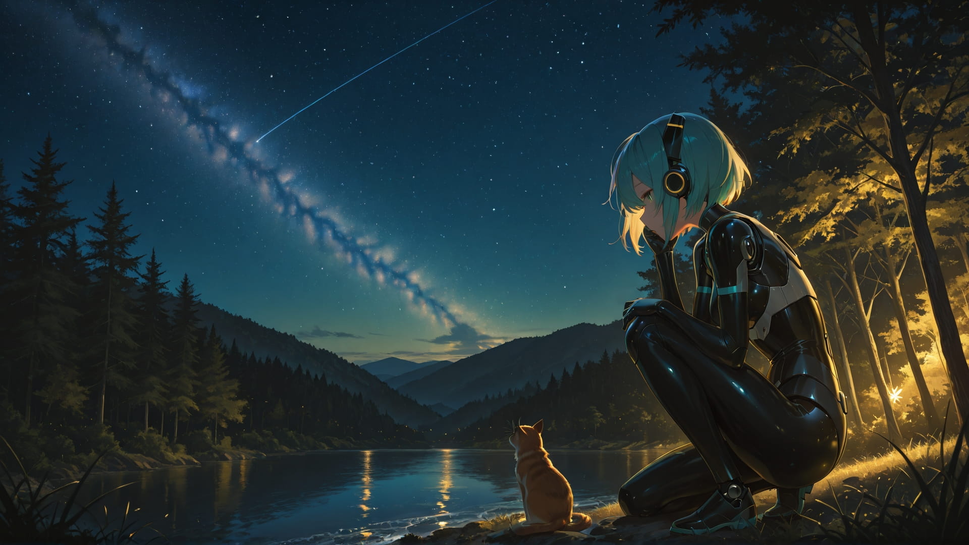 Yellow Night Nature StarrySky smartphone wallpaper free download, vertical 16:9 format, Yellow, Night, Nature, Summer