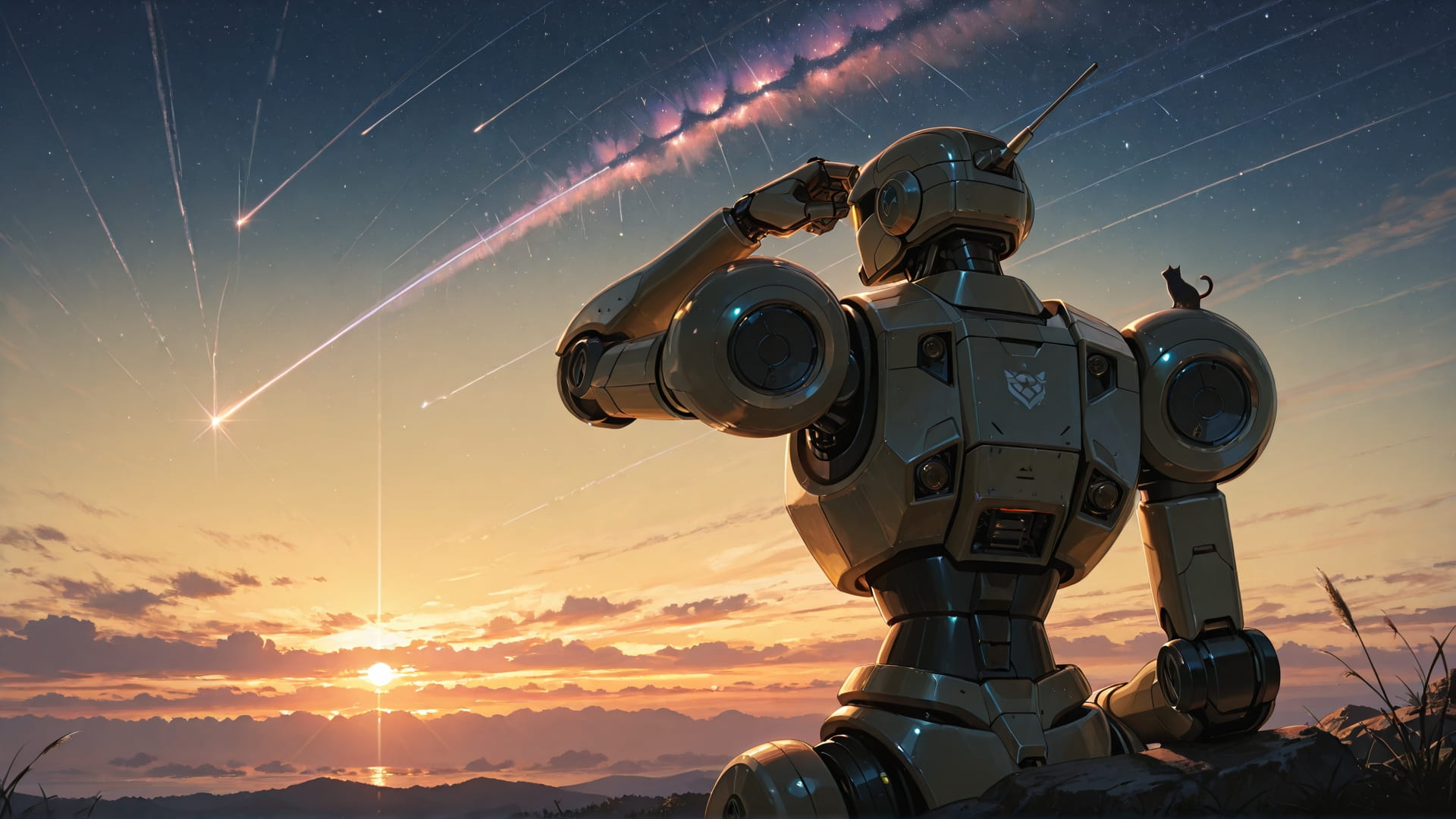 Yellow Sunset Sky StarrySky smartphone wallpaper free download, vertical 16:9 format, Yellow, Sunset, Sky, Summer