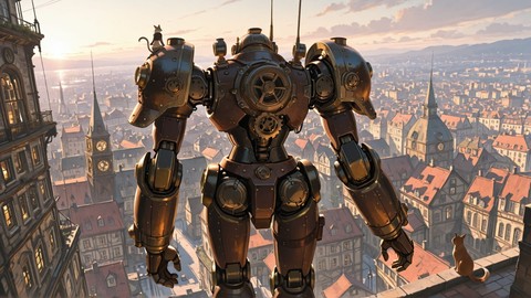 Brown Afternoon City Steampunk smartphone wallpaper free download, vertical 9:16 format, Brown, Afternoon, City, Spring