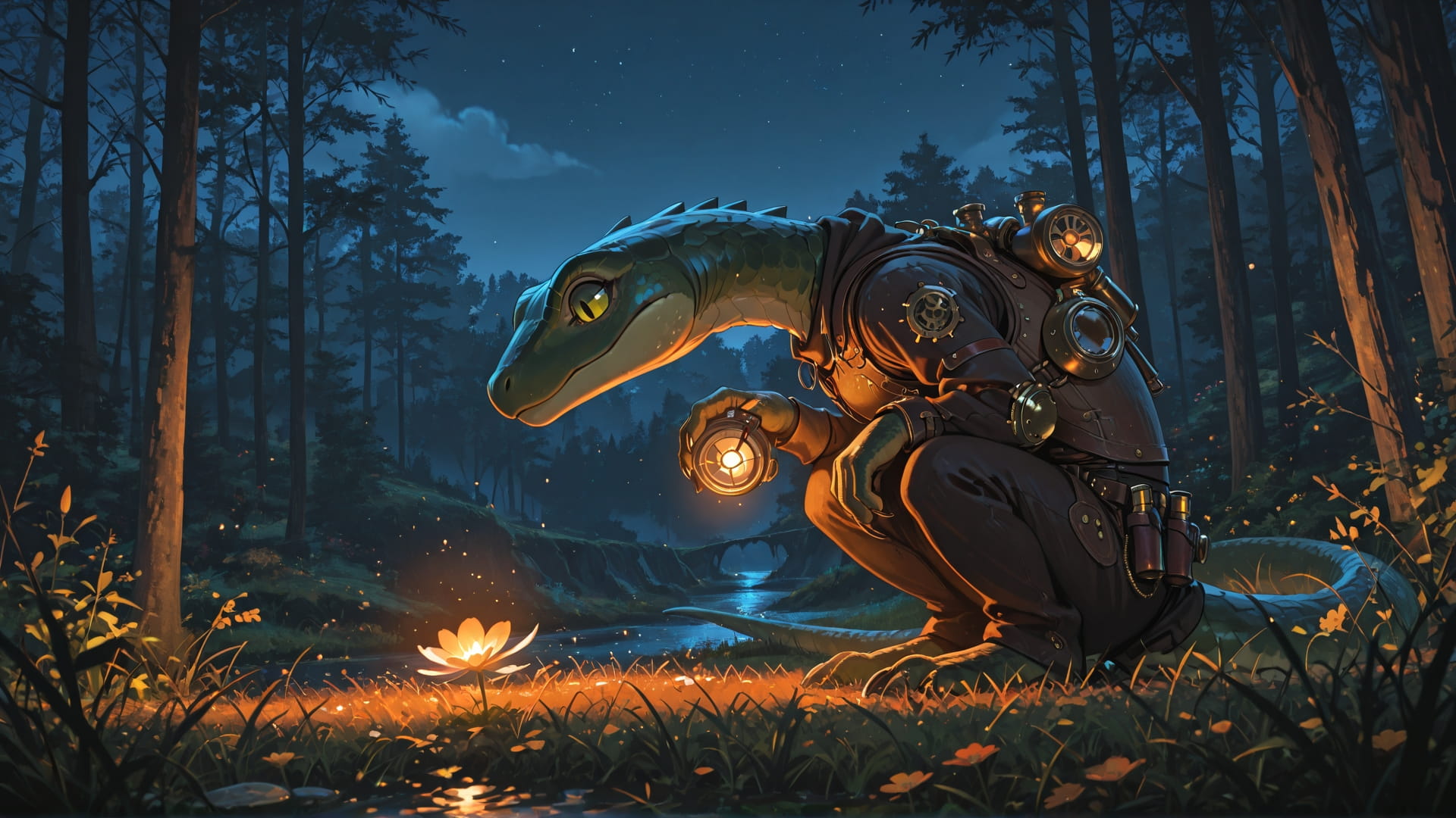 Orange Night Nature Steampunk smartphone wallpaper free download, vertical 16:9 format, Orange, Night, Nature, Spring