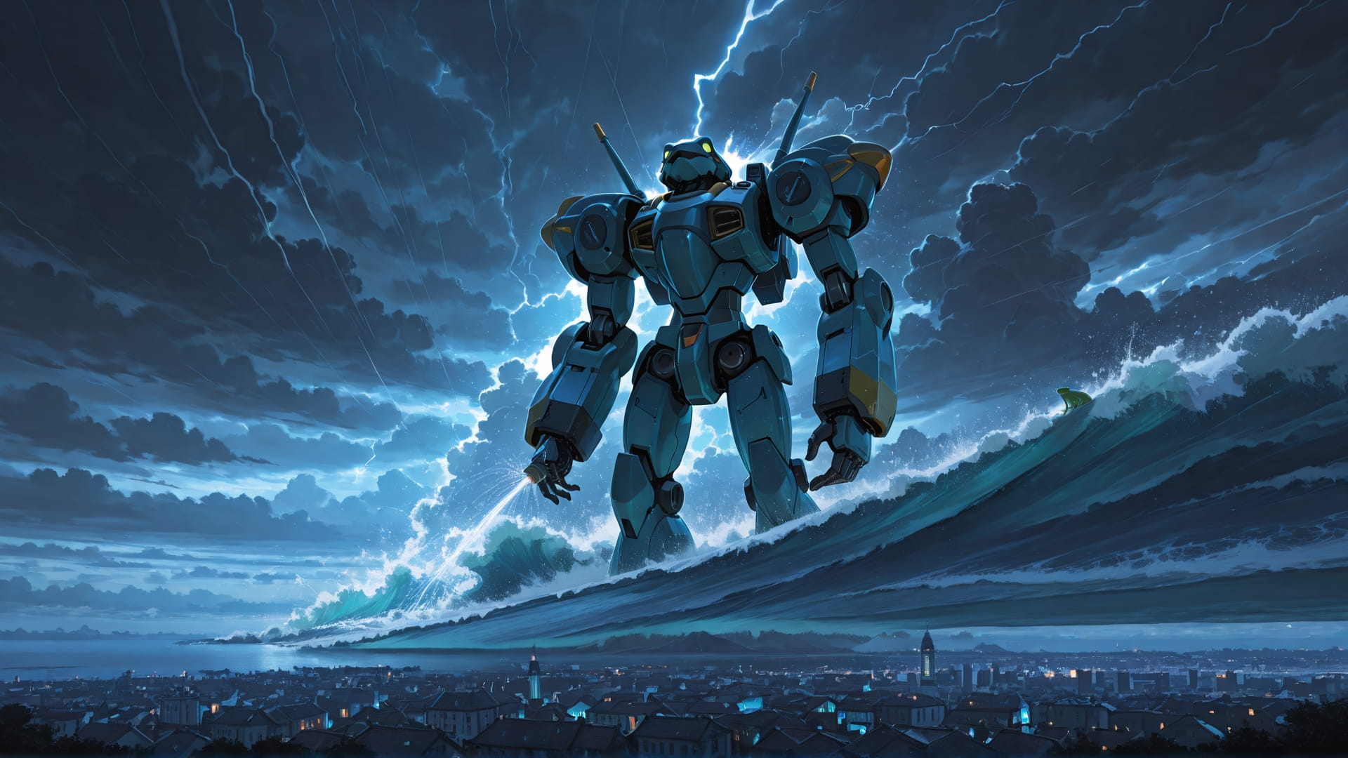 Blue Afternoon City Storm smartphone wallpaper free download, vertical 16:9 format, Blue, Afternoon, City, Spring