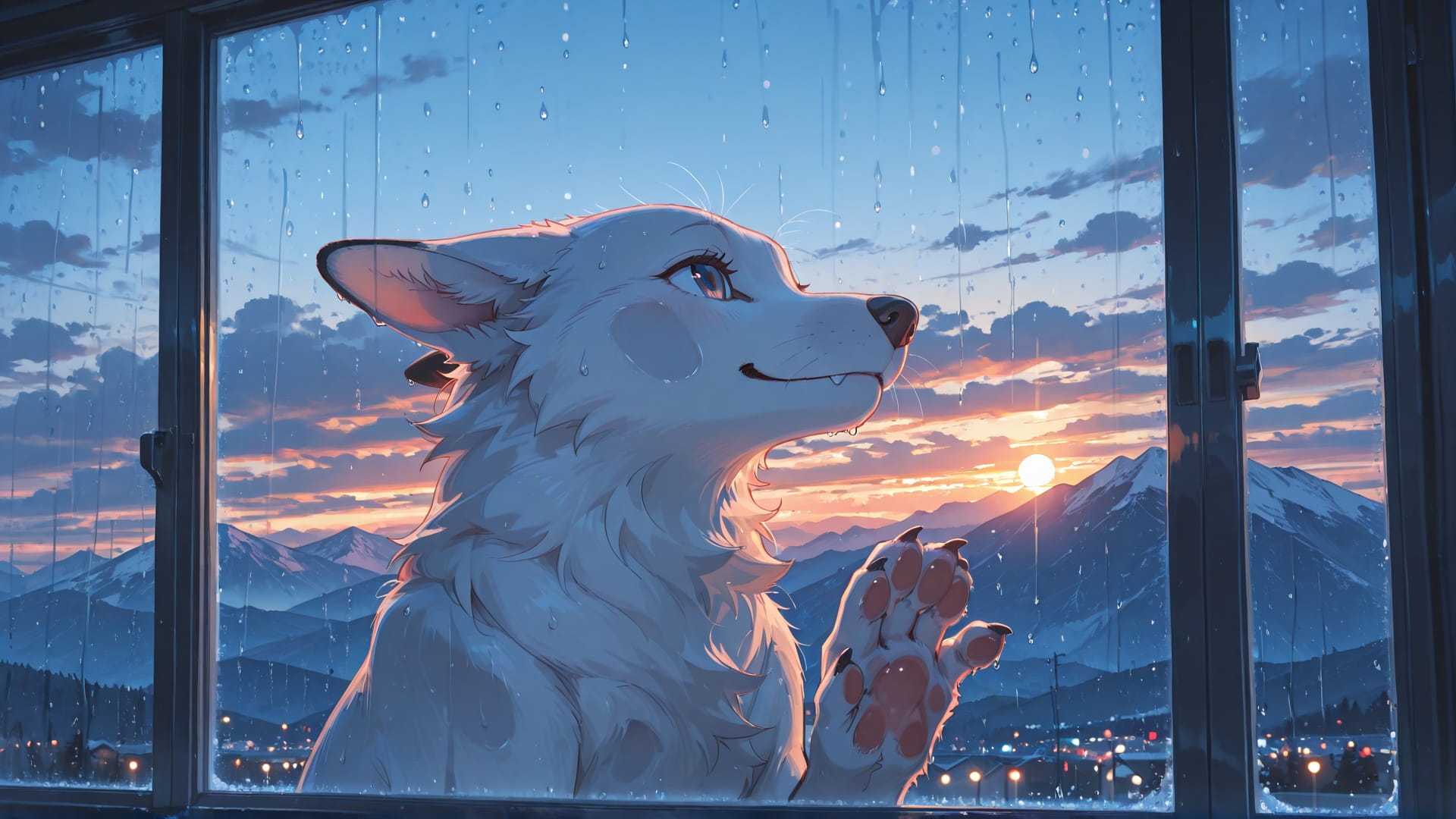 Blue Sunset Mountain Storm smartphone wallpaper free download, vertical 16:9 format, Blue, Sunset, Mountain, Winter