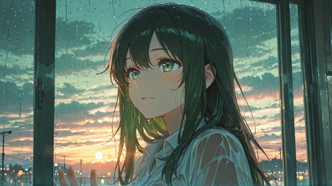 Green Sunset Sky Storm smartphone wallpaper free download, vertical 9:16 format, Green, Sunset, Sky, Spring 001