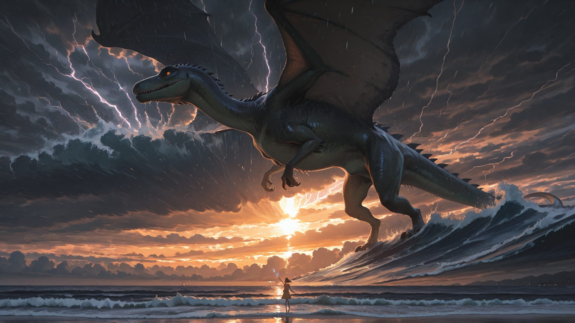 Orange Afternoon Sky Storm smartphone wallpaper free download, vertical 16:9 format, Orange, Afternoon, Sky, Summer