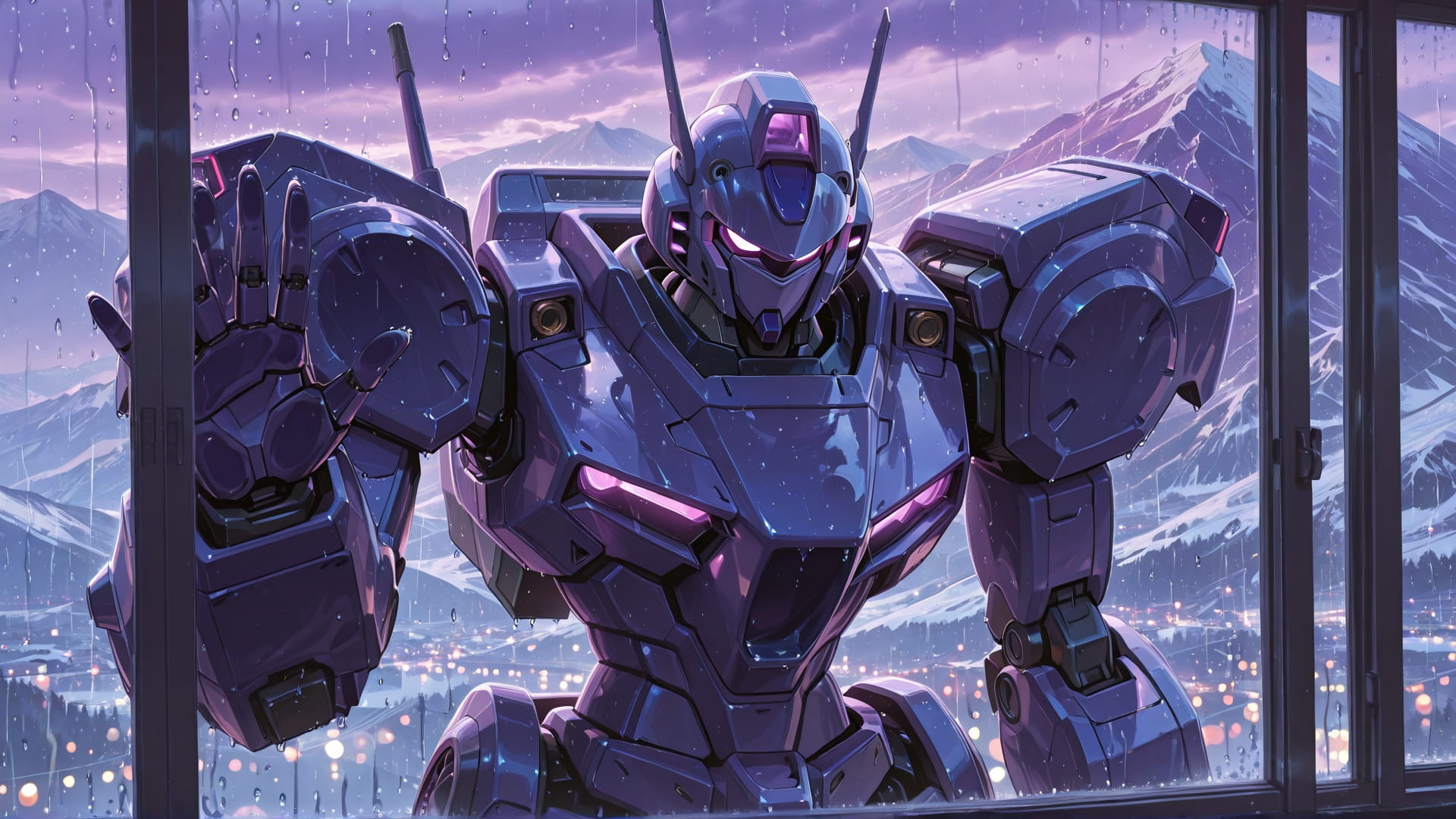 Purple Afternoon Mountain Storm smartphone wallpaper free download, vertical 16:9 format, Purple, Afternoon, Mountain, Winter