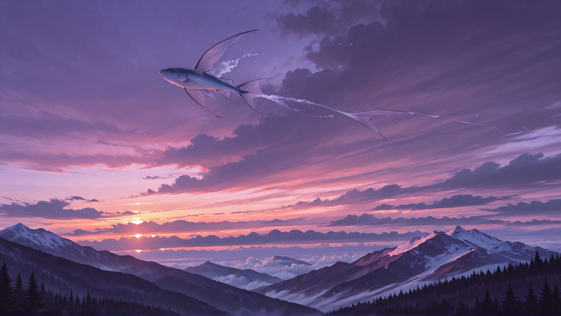 Purple Sunset Nature Storm smartphone wallpaper free download, vertical 16:9 format, Purple, Sunset, Nature, Summer