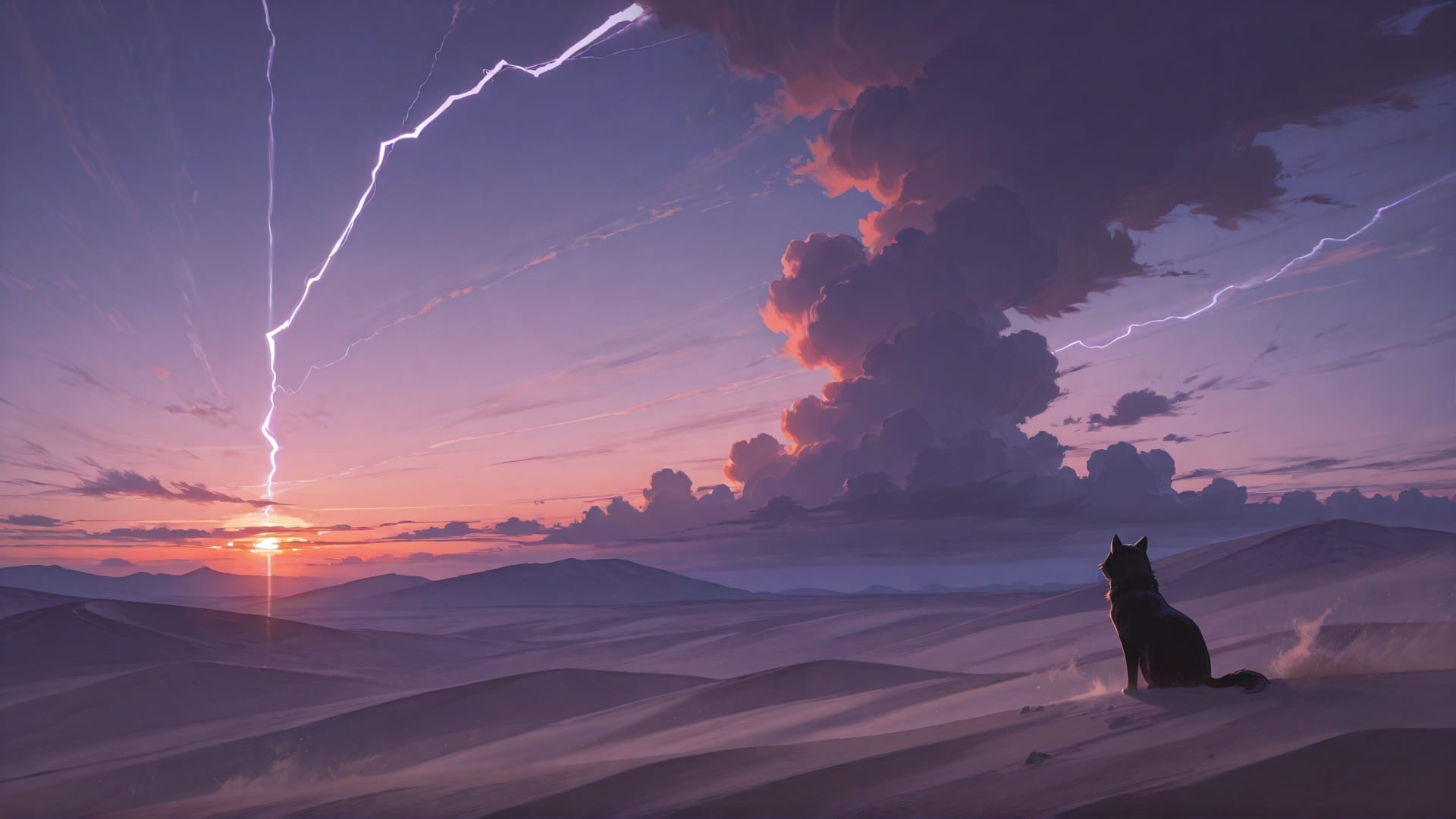 Purple Sunset Sky Storm smartphone wallpaper free download, vertical 16:9 format, Purple, Sunset, Sky, Winter