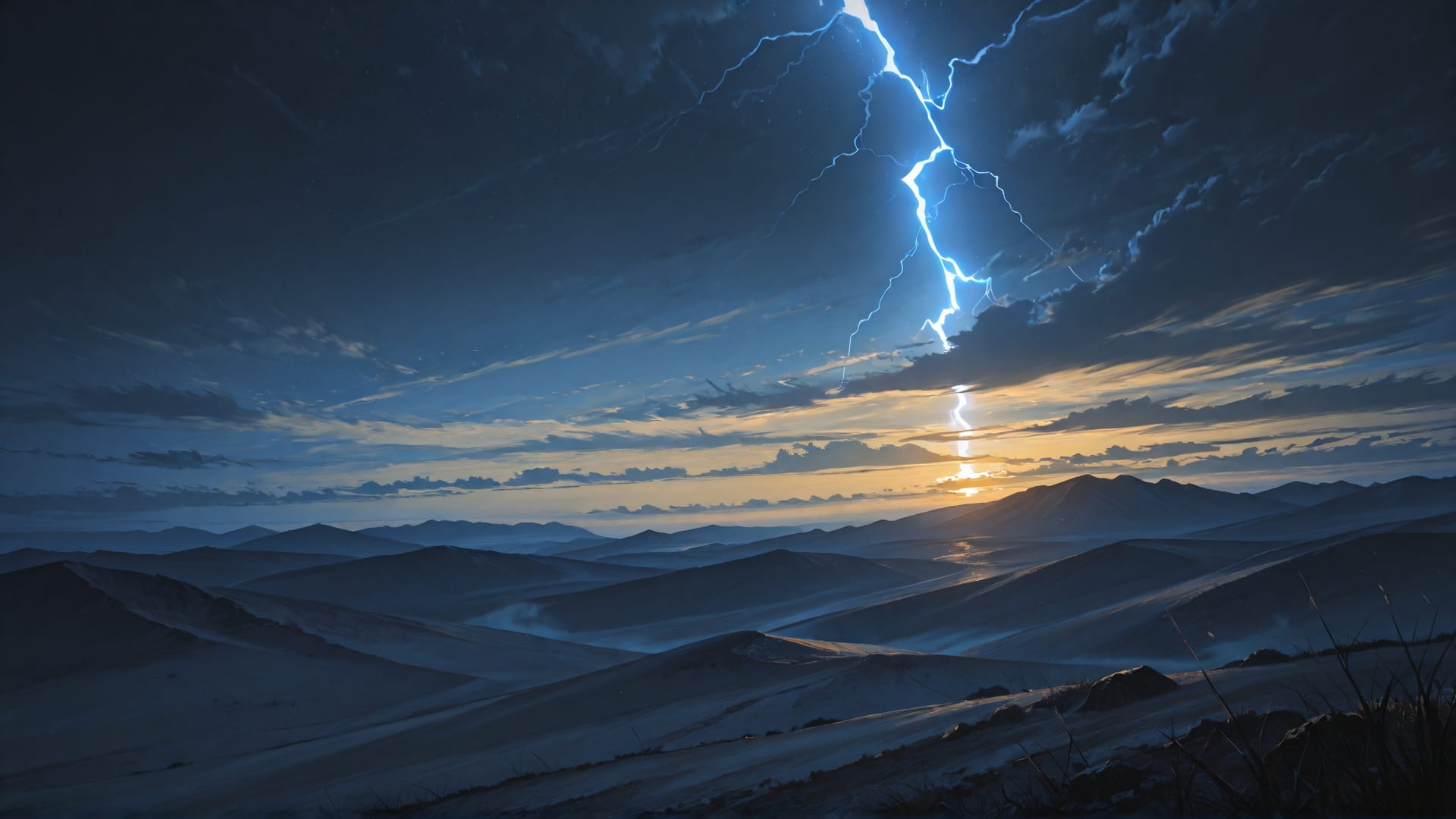 Yellow Night Nature Storm smartphone wallpaper free download, vertical 16:9 format, Yellow, Night, Nature, Winter 001