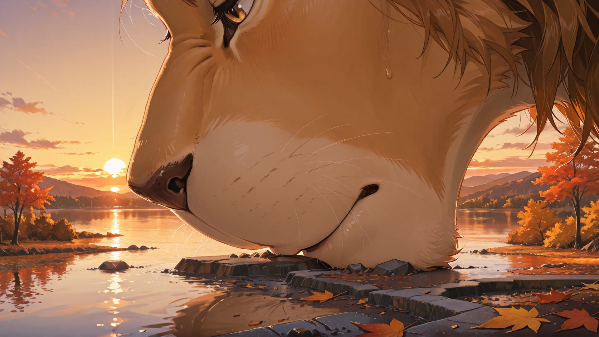 Brown Sunset Sea TextureCheck smartphone wallpaper free download, vertical 16:9 format, Brown, Sunset, Sea, Autumn